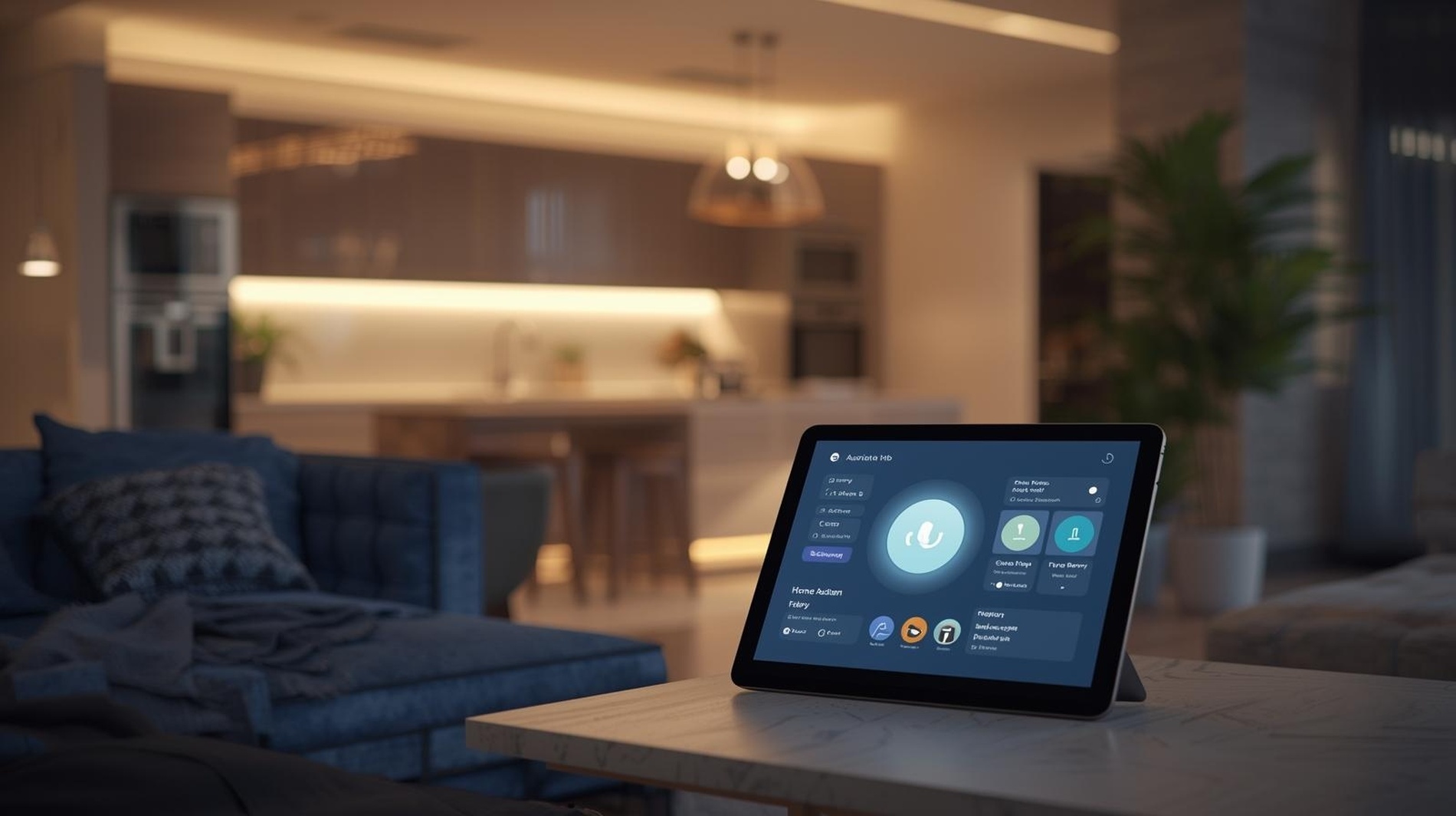 Okosotthon vezérlő a nappaliban